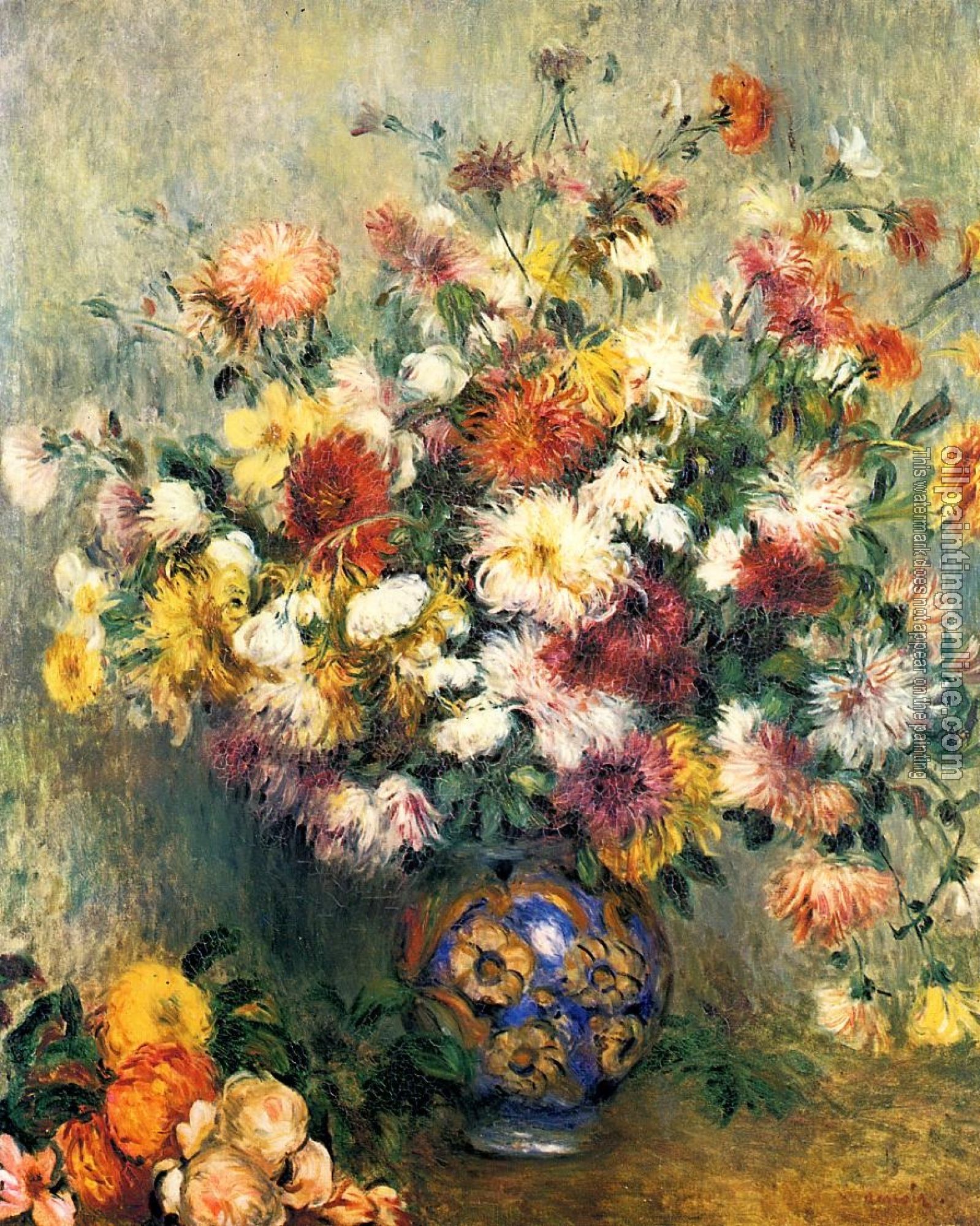 Renoir, Pierre Auguste - Vase of Chrysanthemums
